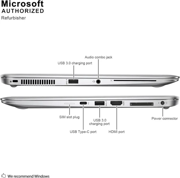 HP EliteBook 1040 G3 Laptop | 14" 1920x1080 FHD | Core i5-6300U - 256GB SSD Hard Drive - 8GB RAM | 2 cores @ 3 GHz Win 10 Pro Black - Image 4