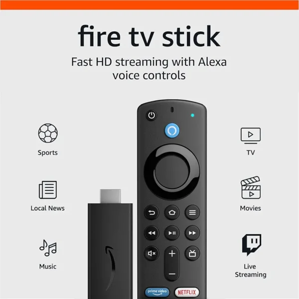 Amazon Fire TV Stick HD (newest model), free and live TV, Alexa Voice Remote, smart home controls, HD streaming - Image 2