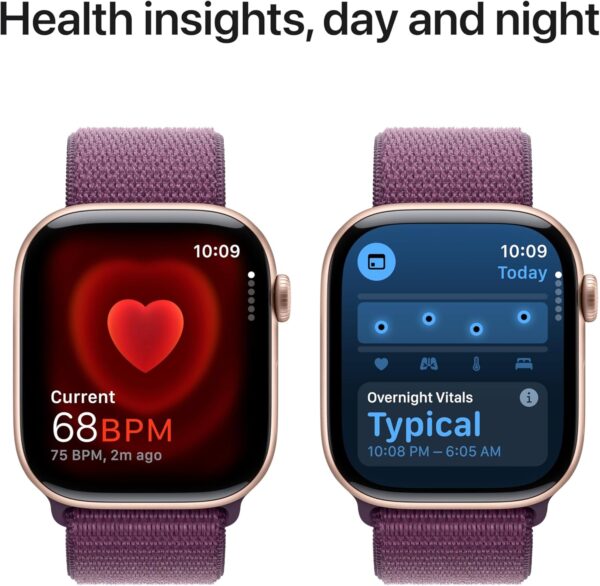 Apple Watch Series 10 [GPS 46mm case] Smartwatch with Rose Gold Aluminium Case with Plum Sport Loop. Fitness Tracker, ECG App, Always-On Retina Display, Carbon Neutral - Image 3